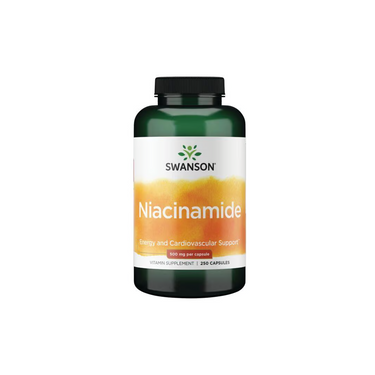 Swanson Vitamin B-3 Niacinamide offers 250 capsules at 500 mg each, labeled for